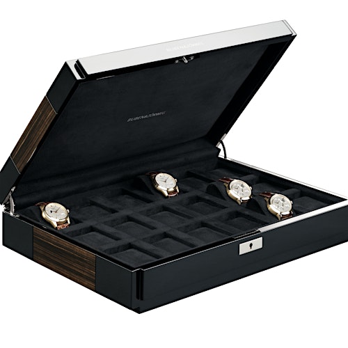 Vantage case 18 open watches exposed with brown wood — BUBEN&ZORWEG